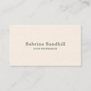 Signature Cream Elegant Plain Simple Minimalist Business Card