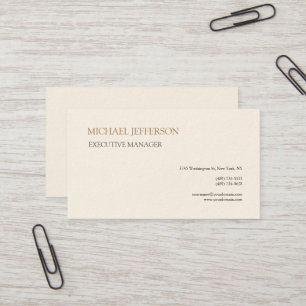 Signature Cream Modern Elegant Simple Business Card