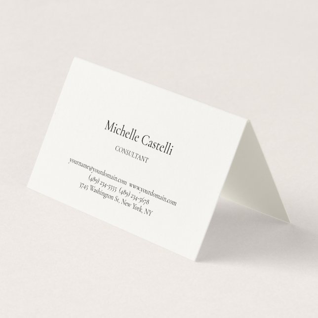 Signature Cream Professional Unique Classical Business Card (Front)