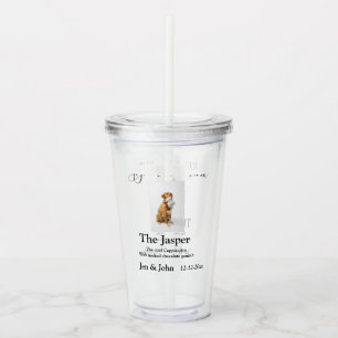 Signature drink add pet photo name date year text acrylic tumbler