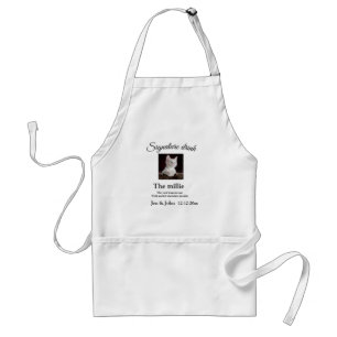 Signature drink add pet photo name date year text  standard apron