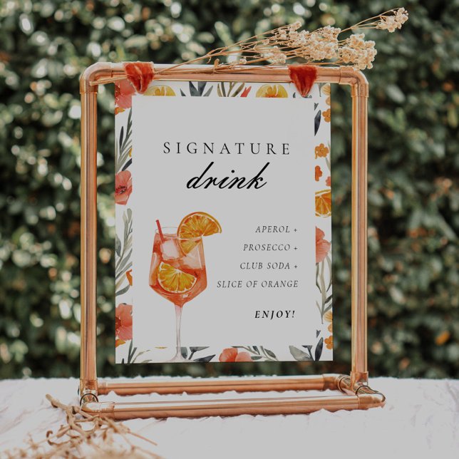Signature Drink Aperol Bridal Shower Sign (Creator Uploaded)