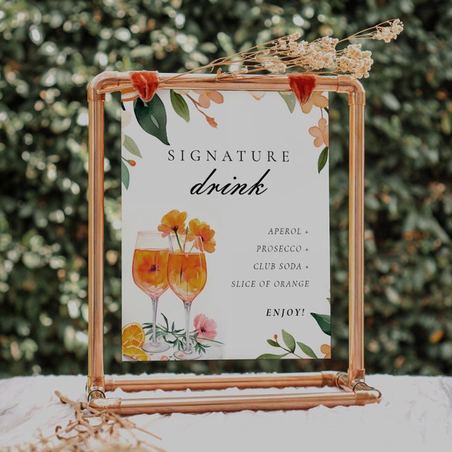 Signature Drink Aperol Spritz Bridal Shower Sign (Creator Uploaded)