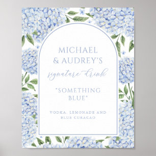 Signature Drink Blue Hydrangea Arch Bar Sign