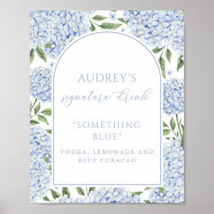 Signature Drink Blue Hydrangea Arch Bar Sign