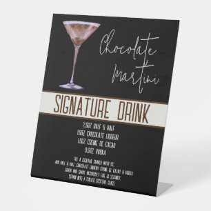 Signature Drink, Chocolate Martini, Party Menu, Pedestal Sign