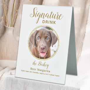 Signature Drink Elegant Gold Pet Wedding Photo