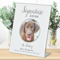 Signature Drink Elegant Silver Pet Wedding Photo 