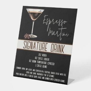 Signature Drink, Espresso Martini, Party Menu Pedestal Sign