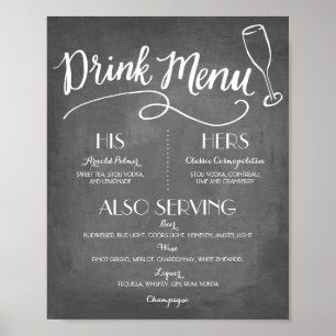 Signature Drink Menu Wedding Decor