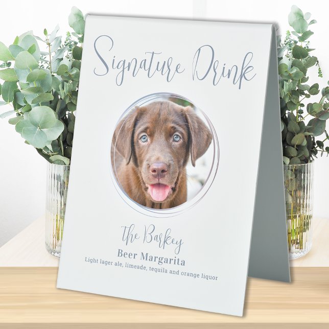 Signature Drink Modern Dusty Blue Dog Pet Wedding  (Creator Uploaded)