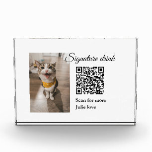Signature drink scan QR code add pet photo name  Block