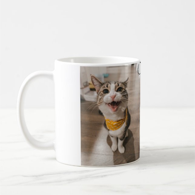 Signature drink scan QR code add pet photo name  Coffee Mug (Left)