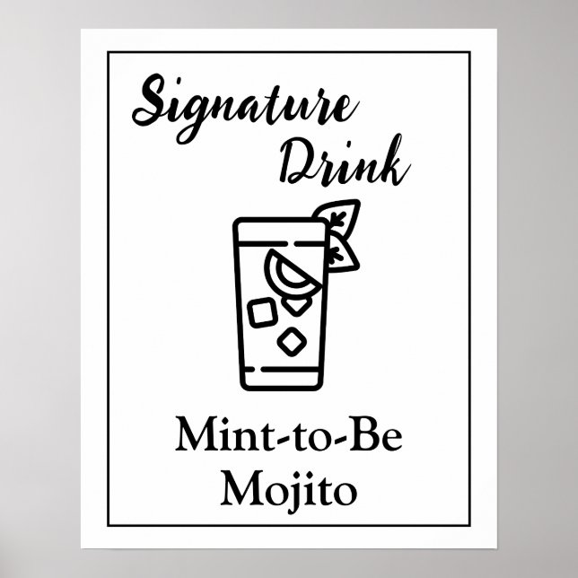 Signature Drink Sign for Wedding Bar (Front)
