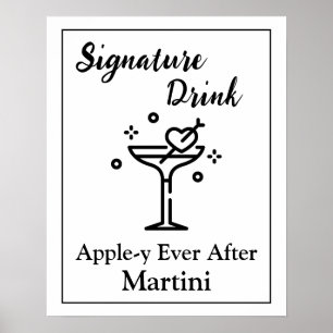 Signature Drink Sign for Wedding Bar Martini