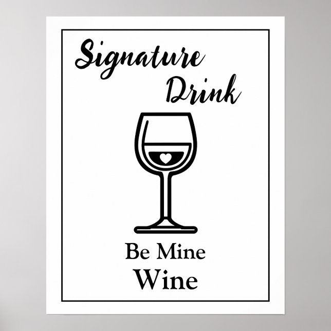 Signature Drink Sign for Wedding Bar Wine (Front)