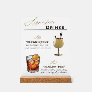 Signature Drink Wedding Sign Acrylic