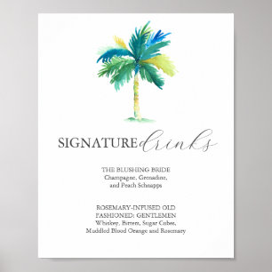 Signature Drinks 8x10 Tropical Wedding Sign