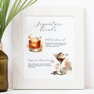Signature Drinks Bar Cart Signs