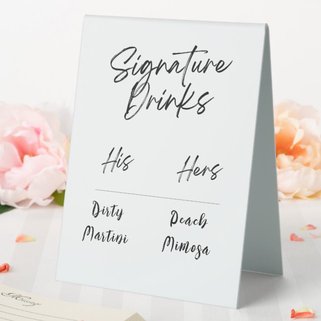 Signature Drinks Black & White Script Wedding (In SItu (Wedding))