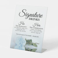 Signature Drinks Elegant Dusty Blue Rose Wedding