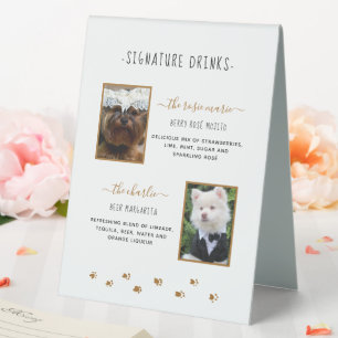 Signature Drinks Gold Pet Wedding Photo