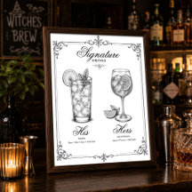Signature Drinks His and Hers Wedding