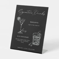 Signature Drinks Minimalist Black & White