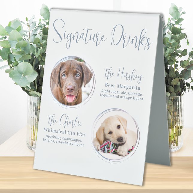 Signature Drinks Modern Dusty Blue Pet Wedding  (Creator Uploaded)