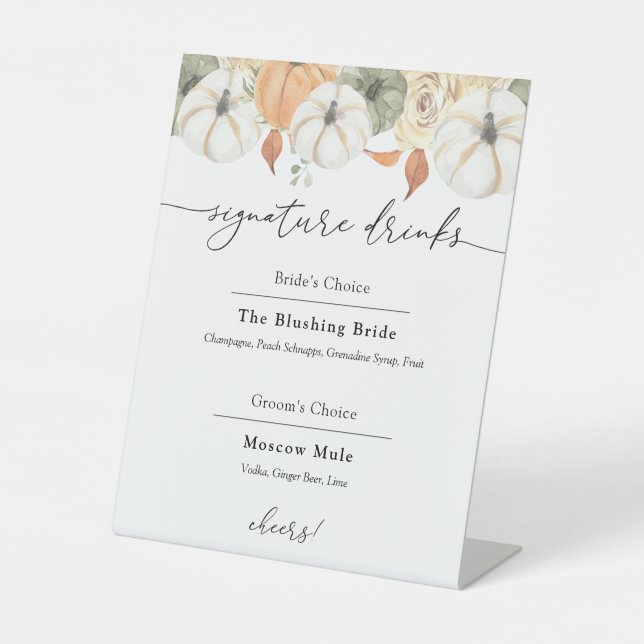 Signature Drinks Rustic Autumn Sign (Front)