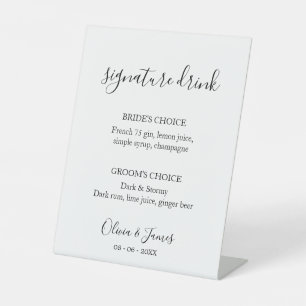 Signature Drinks Sign Template, Wedding Bar Menu