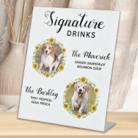Signature Drinks Sunflower Pet Wedding Photo Pedes