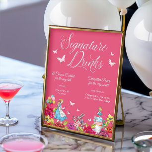 Signature Drinks Vintage Alice In Wonderland Poster