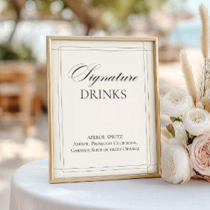 Signature Drinks Vintage Light Gray Sign