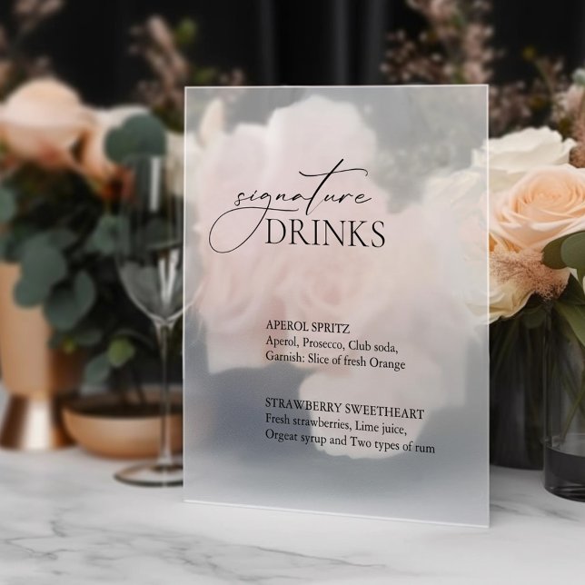 Signature Drinks Wedding Bar Decal Sign (Creator Uploaded)