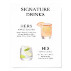 Signature Drinks Wedding Cocktail Menu Poster