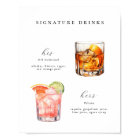 Signature Drinks Wedding Cocktails Poster