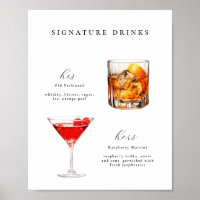 Signature Drinks Wedding Cocktails Poster