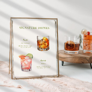 Signature Drinks Wedding Cocktails Poster