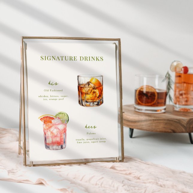Signature Drinks Wedding Cocktails Poster (Creator Uploaded)