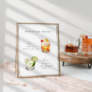 Signature Drinks Wedding Cocktails Poster