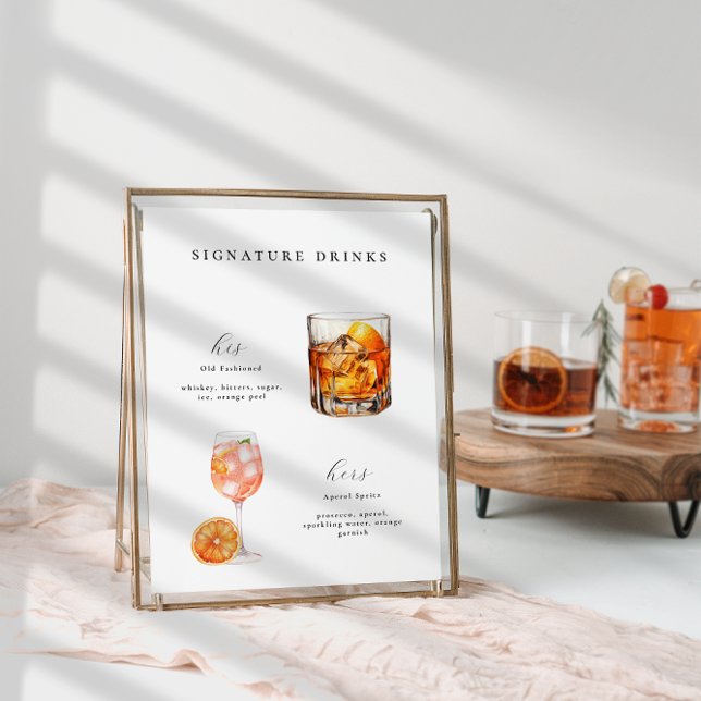 Signature Drinks Wedding Cocktails Poster (Creator Uploaded)