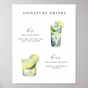 Signature Drinks Wedding Cocktails Poster