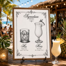 Signature Drinks Wedding His and Hers
