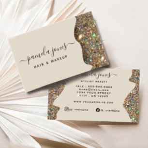 Signature Faux Gold Glam Glitter Professional Business Card