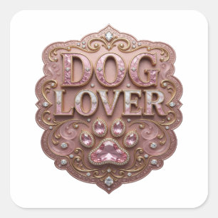 Signature Gold DOG LOVER Sticker Design