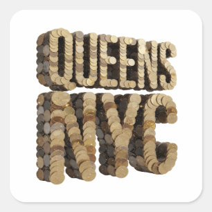 Signature Gold QUEENS NYC Sticker Design