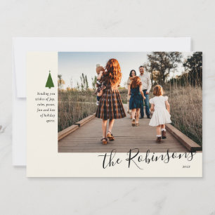 Signature Green Tree Single Photo Holiday Card