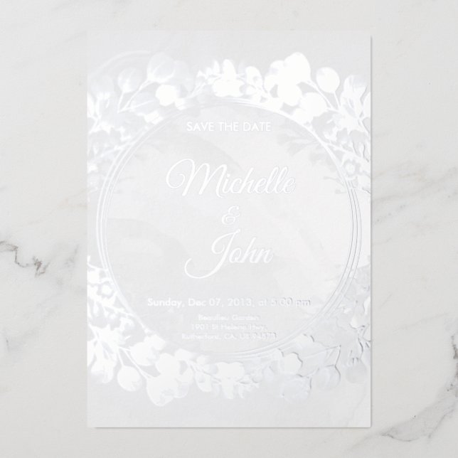 Signature Greeny  Wedding Invitation Floral  (Front)