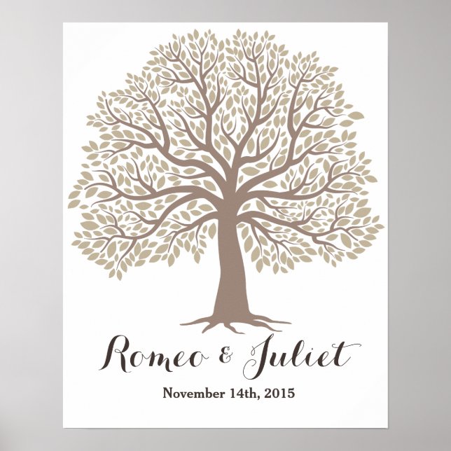 Signature guest book - Big Oak Tree - Wedding (Front)